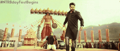 A Poster For Ntrbday Fest Begins With A Man In A Black Kurta GIF