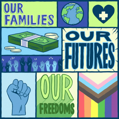 A Poster For Our Families Our Futures Our Freedoms GIF