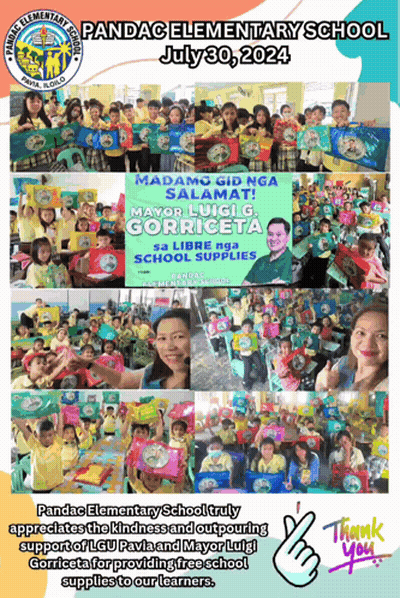 A Poster For Pandac Elementary School Shows A Collage Of Photos GIF