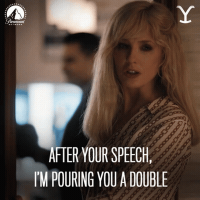 A Poster For Paramount Network Shows A Woman And Says After Your Speech I M Pouring You A Double GIF