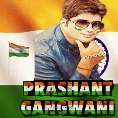A Poster For Prashant Gangwani With A Picture Of A Young Man GIF