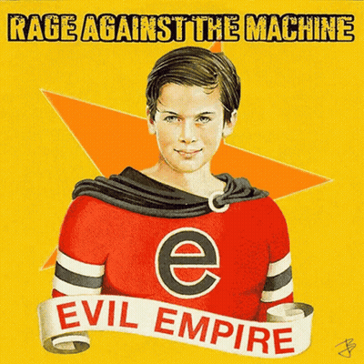 A Poster For Rage Against The Machine Shows A Young Boy GIF