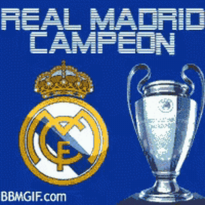 A Poster For Real Madrid Campeon Shows A Trophy GIF