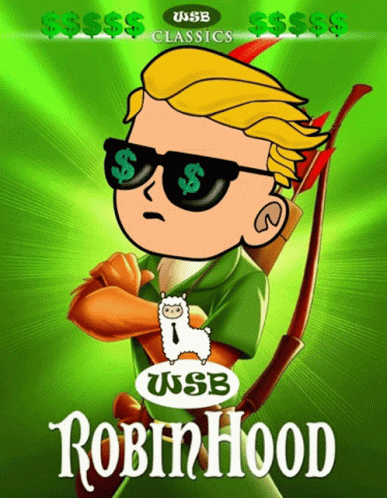 A Poster For Robin Hood Shows A Man Wearing Sunglasses And A Bow And Arrow GIF