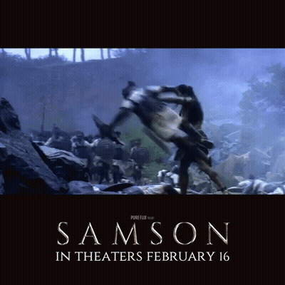 A Poster For Samson In Theaters On February 16Th GIF