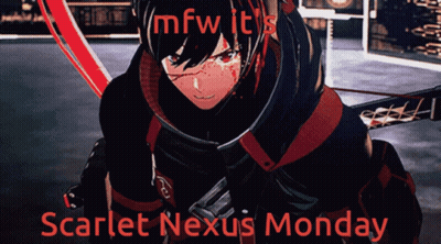 A Poster For Scarlet Nexus Monday Shows A Character GIF