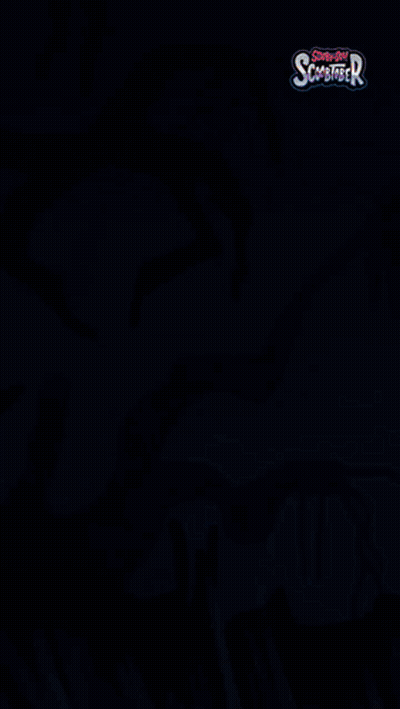 A Poster For Scooby Doo Scarifier With A Silhouette Of A Monster In The Background GIF