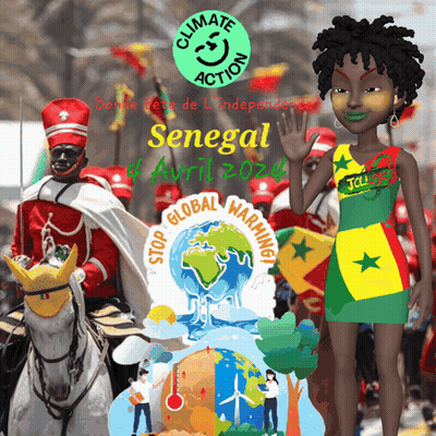 A Poster For Senegal Shows A Man Riding A Horse And A Woman In A Dress GIF