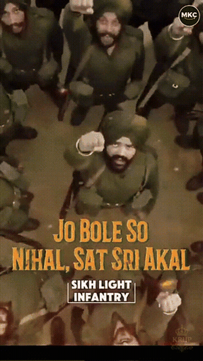 A Poster For Sikh Light Infantry Showing Soldiers GIF