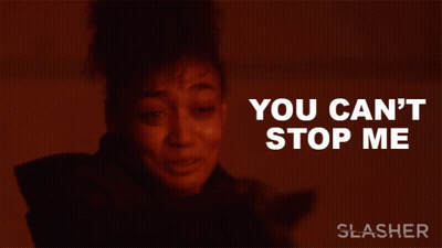 A Poster For Slasher Shows A Woman Crying GIF