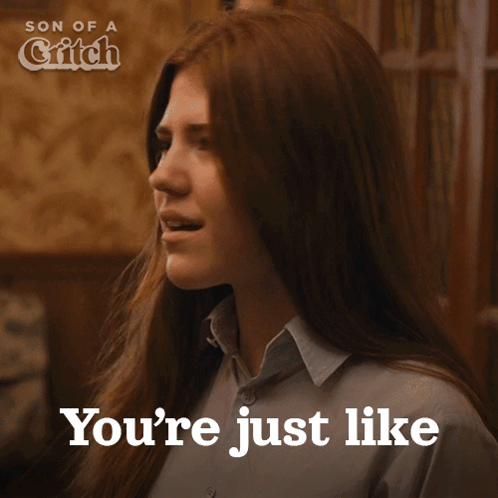 A Poster For Son Of A Glitch Shows A Woman With Long Red Hair GIF