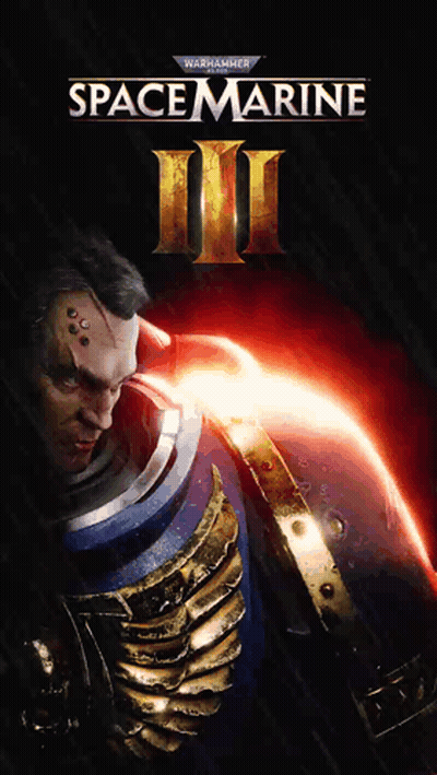 A Poster For Space Marine Iii With A Man In Armor On It GIF