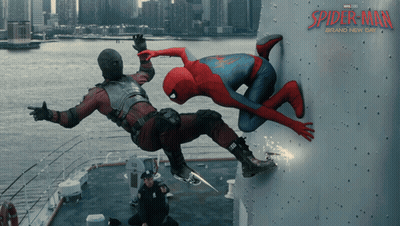 A Poster For Spider-Man Brand New York GIF