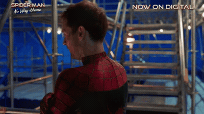A Poster For Spider Man No Way Home Shows A Man In A Spider Man Suit GIF