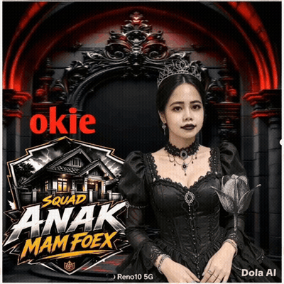 A Poster For Squad Anak Mam Foex With A Woman In A Gothic Dress GIF