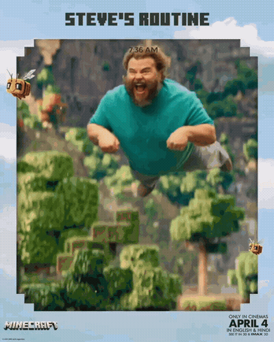 A Poster For Steve 'S Routine Shows A Man Flying In The Air GIF