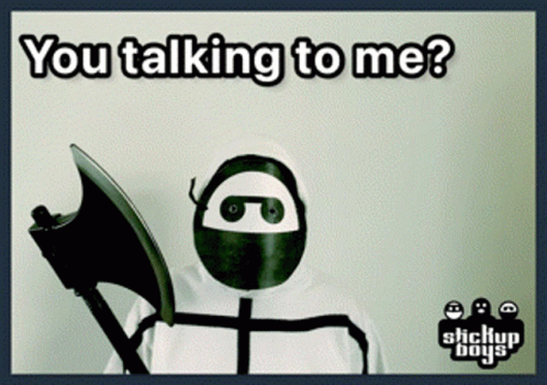 A Poster For Stickup Boys Shows A Man Holding A Megaphone GIF