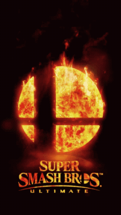 A Poster For Super Smash Bros Ultimate Shows A Fireball GIF