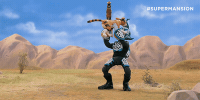 A Poster For Supermansion Shows A Cheetah And A Robot GIF