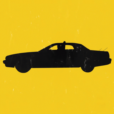 A Poster For Taxi Work Shows A Silhouette Of A Taxi GIF