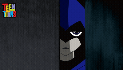 A Poster For Teen Titans With A Cartoon Character GIF
