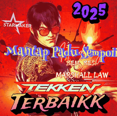 A Poster For Tekken Terbaruk Shows A Man Holding A Fireball GIF
