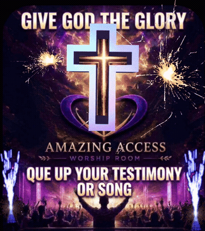 A Poster For The Amazing Access Worship Room Encouraging People To Give God The Glory GIF