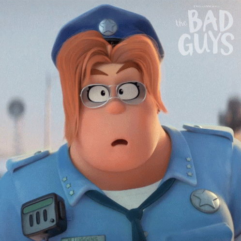 A Poster For The Bad Guys Features A Cartoon Character GIF