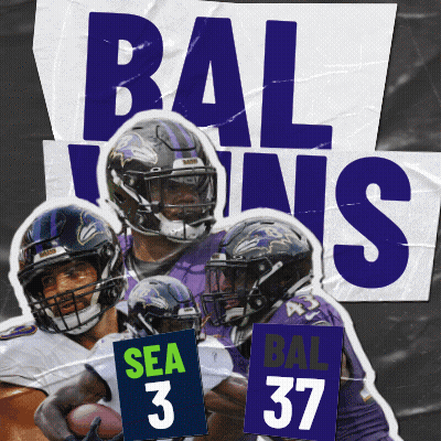 A Poster For The Baltimore Seahawks Shows Players Number 3 37 And 37 GIF