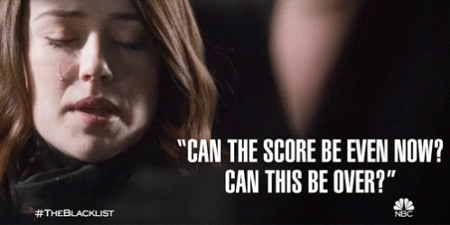 A Poster For The Blacklist With A Woman Crying GIF