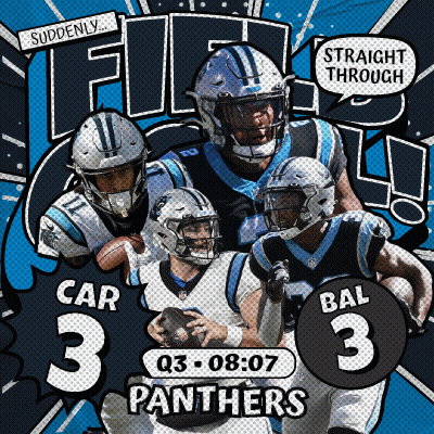 A Poster For The Carolina Panthers Shows A Group Of Players GIF