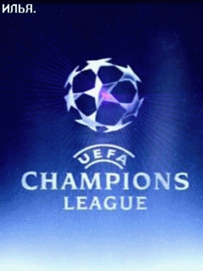 A Poster For The Champions League With A Soccer Ball In The Center GIF