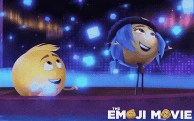 A Poster For The Emoji Movie Shows A Couple Of Emojis GIF