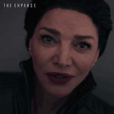 A Poster For The Expanse Shows A Woman 'S Face And Says The Whole Planet Not Pulling Me GIF