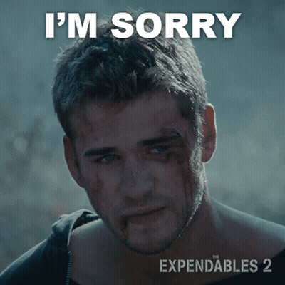 A Poster For The Expendables 2 With A Man With Blood On His Face GIF