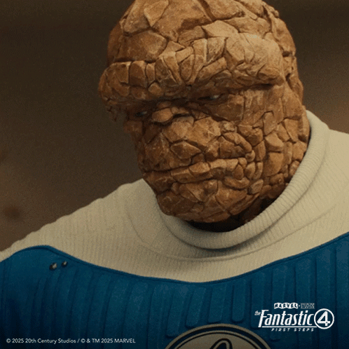 A Poster For The Fantastic 4 First Steps Shows The Thing GIF