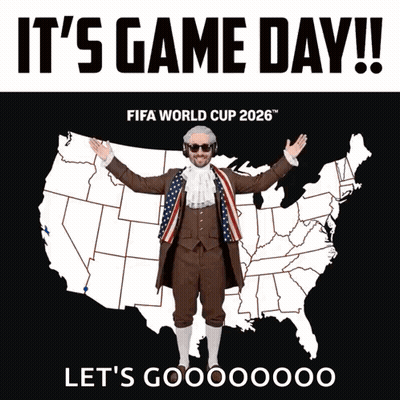 A Poster For The Fifa World Cup 2026 With A Man In A Suit GIF