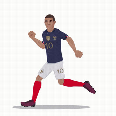 A Poster For The Fifa World Cup Qatar 2022 With A Cartoon Of A Soccer Player GIF