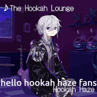 A Poster For The Hookah Lounge Shows A Girl Sitting In A Chair Smoking A Hookah GIF