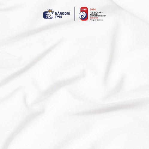A Poster For The Ice Hockey World Championship Shows A Man In A Red White And Blue Jersey GIF