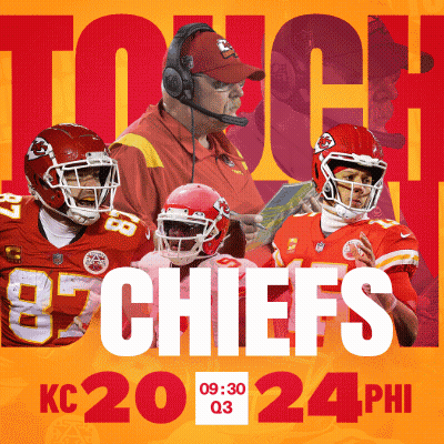 A Poster For The Kansas City Chiefs Shows A Coach And Three Players GIF