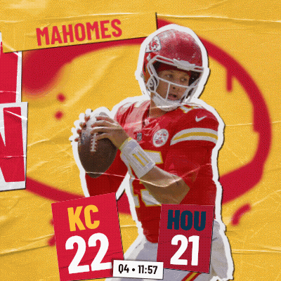 A Poster For The Kansas City Chiefs Shows A Player Holding A Football GIF