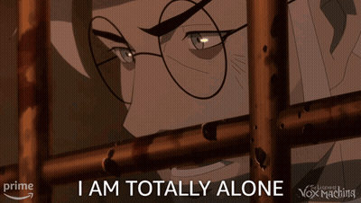 A Poster For The Legendary Vox Machina Shows A Man Behind Bars GIF