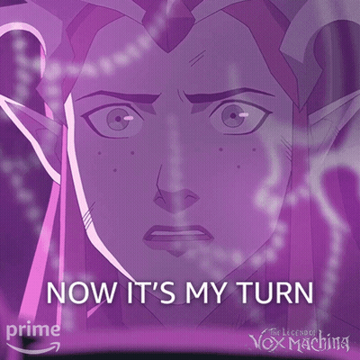 A Poster For The Legends Of Vox Machina Shows A Purple Woman GIF