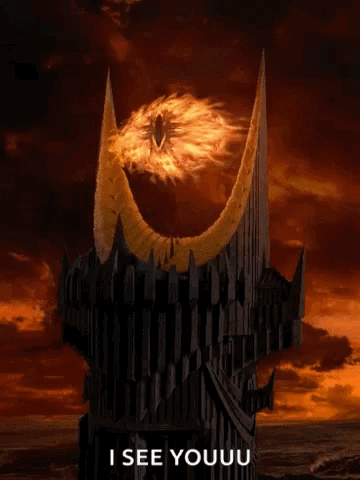 A Poster For The Lord Of The Rings Says I See Youuu On It GIF