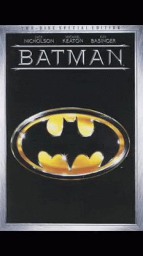 A Poster For The Movie Batman Starring Jack Nicholson Michael Keaton And Tim Basinger GIF