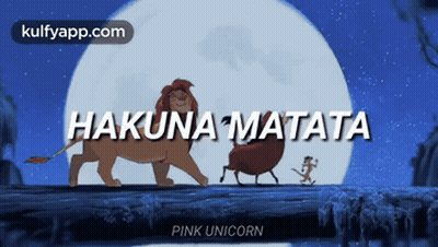 A Poster For The Movie Hakuna Matata With A Lion And A Monkey GIF