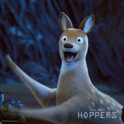 A Poster For The Movie Hoppers Shows A Deer GIF