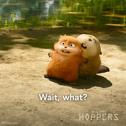 A Poster For The Movie Hoppers Shows Two Stuffed Animals Hugging GIF