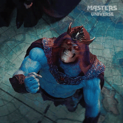 A Poster For The Movie Masters Of The Universe Shows A Skeletor GIF